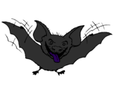 Disegno Pipistrello con la lingua fuori  pitturato su BRANDO