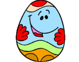 Disegno Uovo di Pasqua felice pitturato su Vincenzo