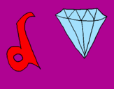 Disegno Diamante pitturato su Dafne