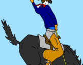 Disegno Cowboy a cavallo  pitturato su victoria