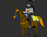 Disegno Cavallerizzo a cavallo  pitturato su giuseppe gualtieri