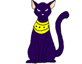 Disegno Egiziano gatto pitturato su lily