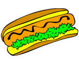 Disegno Hot dog pitturato su iuiii