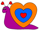 Disegno Lumachina cuore  pitturato su LIPPO C3