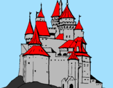 Disegno Castello medievale  pitturato su kbjgiug