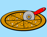 Disegno Pizza pitturato su nico2000