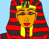 Disegno Tutankamon pitturato su ALESSIO
