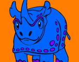 Disegno Rinoceronte  pitturato su mattia g
