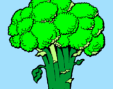 Disegno Broccoli  pitturato su cris