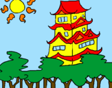 Disegno Casa giapponese  pitturato su Michy