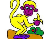 Disegno Scimmietta  pitturato su stefo