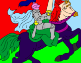 Disegno Cavaliere a cavallo pitturato su lorenzo2