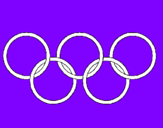 Disegno Anelli dei giochi olimpici  pitturato su ANDREA  DE   AGOSTINI    