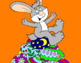 Disegno Coniglio di Pasqua pitturato su gaia 