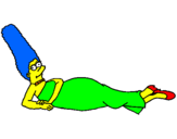 Disegno Marge pitturato su silvietta