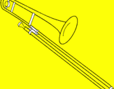 Disegno Trombone  pitturato su - àkièù / pièmlkk -8054