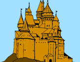 Disegno Castello medievale  pitturato su massimo