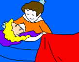Disegno La principessa addormentata e il principe  pitturato su Corinne