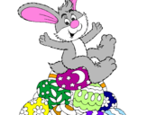 Disegno Coniglio di Pasqua pitturato su jennifer
