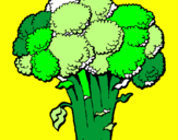 Disegno Broccoli  pitturato su cavolo