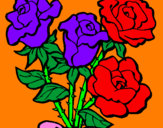 Disegno Mazzo di rose  pitturato su Anita