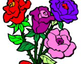 Disegno Mazzo di rose  pitturato su MARTINA