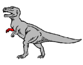 Disegno Tyrannosaurus Rex  pitturato su tirannosauro