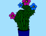 Disegno Fiori di cactus  pitturato su ioio