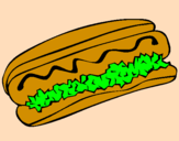 Disegno Hot dog pitturato su antonella p.