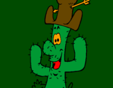 Disegno Cactus con il cappello  pitturato su k