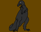 Disegno Tyrannosaurus Rex pitturato su gabri