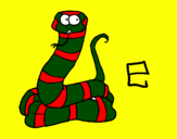 Disegno Serpente  pitturato su Serena