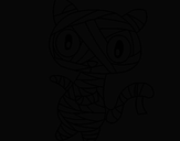 Disegno Mummia gatto scaraboechio pitturato su mimmicat