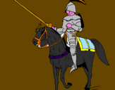 Disegno Cavallerizzo a cavallo  pitturato su matilde ferri classe 1b