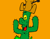 Disegno Cactus con il cappello  pitturato su lorenzo