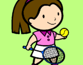 Disegno Ragazza che gioca a tennis  pitturato su meimei