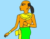 Disegno Piccolo faraone  pitturato su cecilia