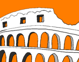 Disegno Colosseo pitturato su cris