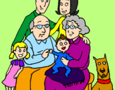 Disegno Famiglia pitturato su famiglia4