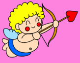 Disegno Cupido  pitturato su Francesca  