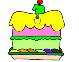 Disegno Torta di compleanno  pitturato su NICHOLAS
