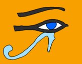 Disegno Occhio di Horus  pitturato su Camilla
