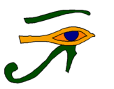 Disegno Occhio di Horus  pitturato su egitto