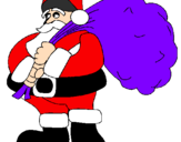 Disegno Babbo Natale e il suo sacco di regali pitturato su dainnmlo54