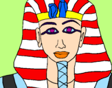 Disegno Tutankamon pitturato su lorenzo