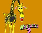 Disegno Madagascar 2 Melman pitturato su mattia