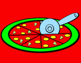 Disegno Pizza pitturato su Marco e Leonardo Pagliari
