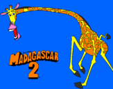 Disegno Madagascar 2 Melman 2 pitturato su veronica