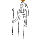 Disegno Hathor pitturato su susy