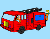 Disegno Pompieri sul camion  pitturato su Antonio  anania  